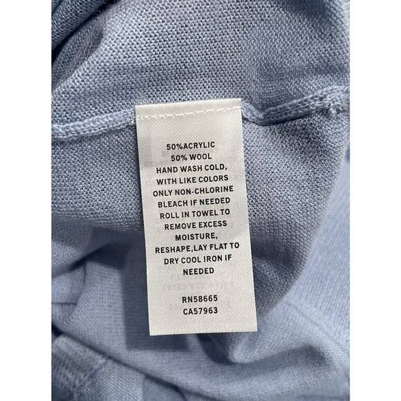 Halogen Size Small Wool Blend Long Sleeve Open Back Pullover Sweater Light Blue - Picture 5 of 5